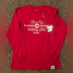 Hallmark This Is My Hallmark Channel Watching #1  Red Shirt, S/P, new with tag